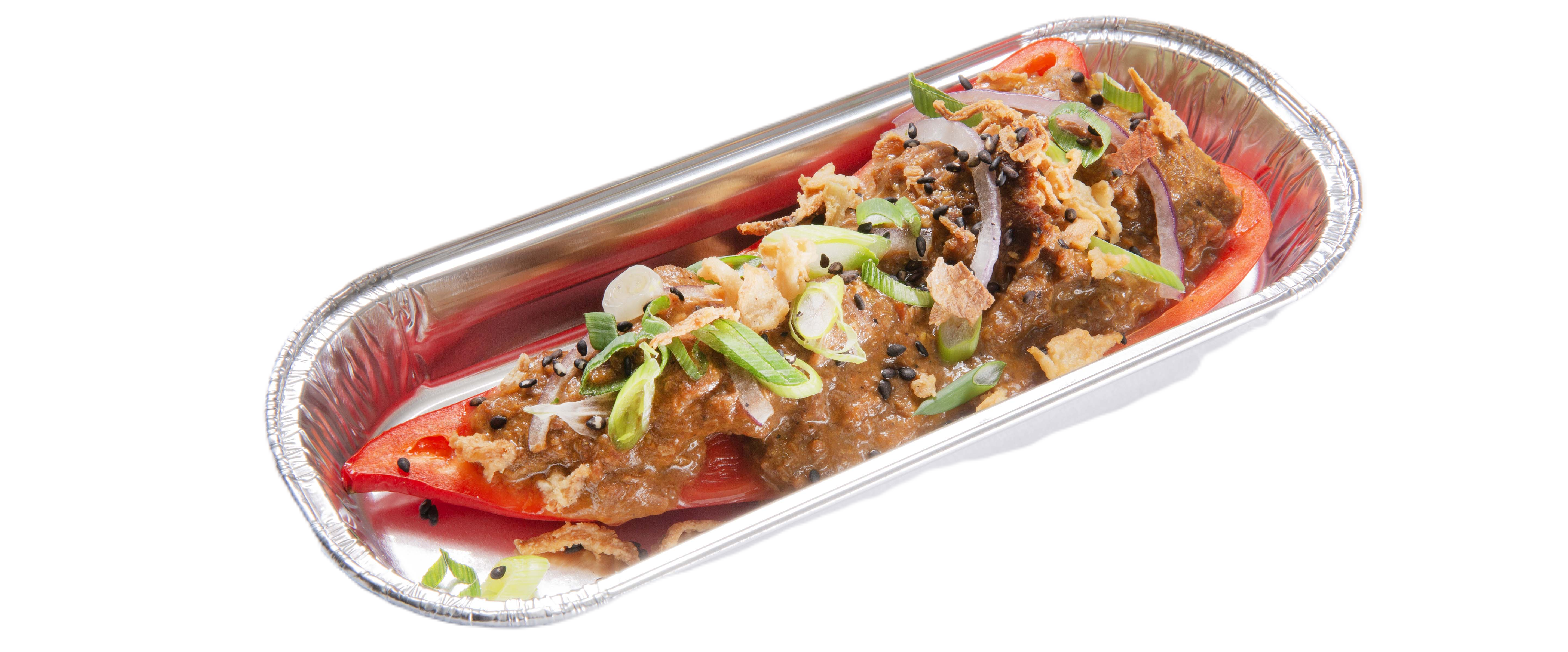 Gevulde paprika met rendang saus
