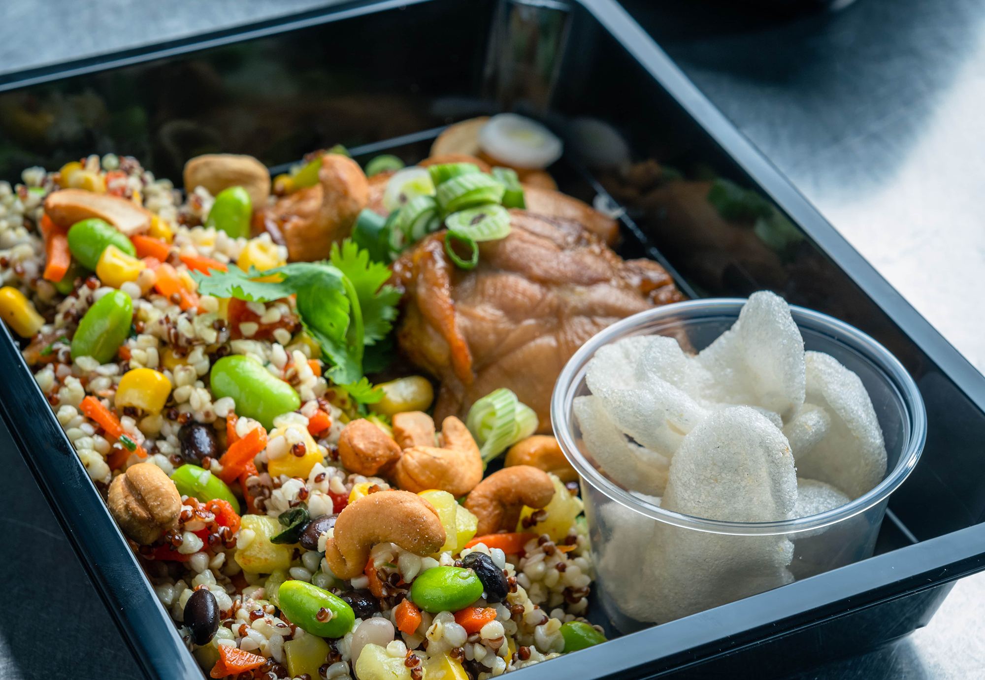 Cereali quinoa edamame schotel