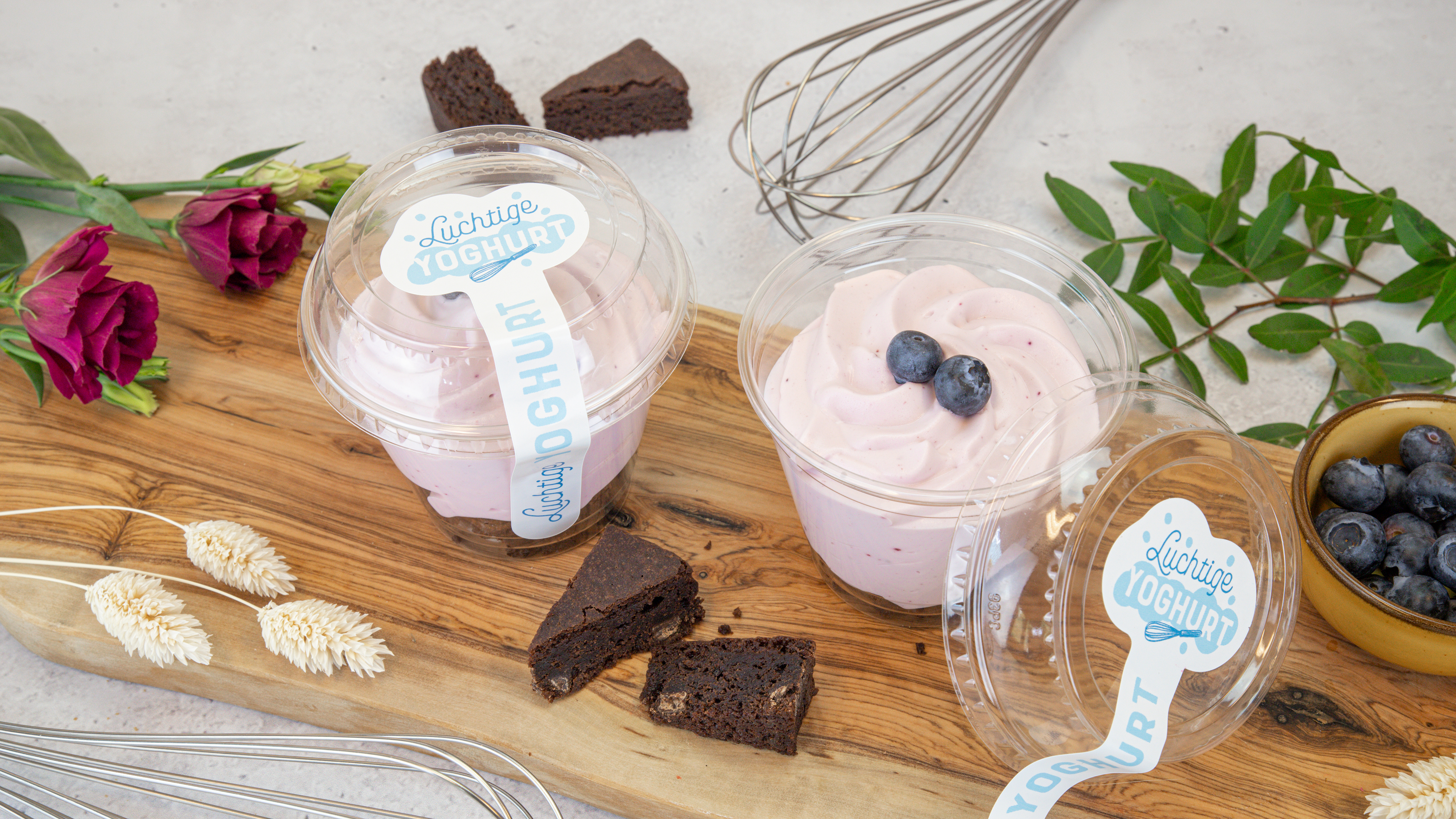 Slagyoghurt Bosbes brownie
