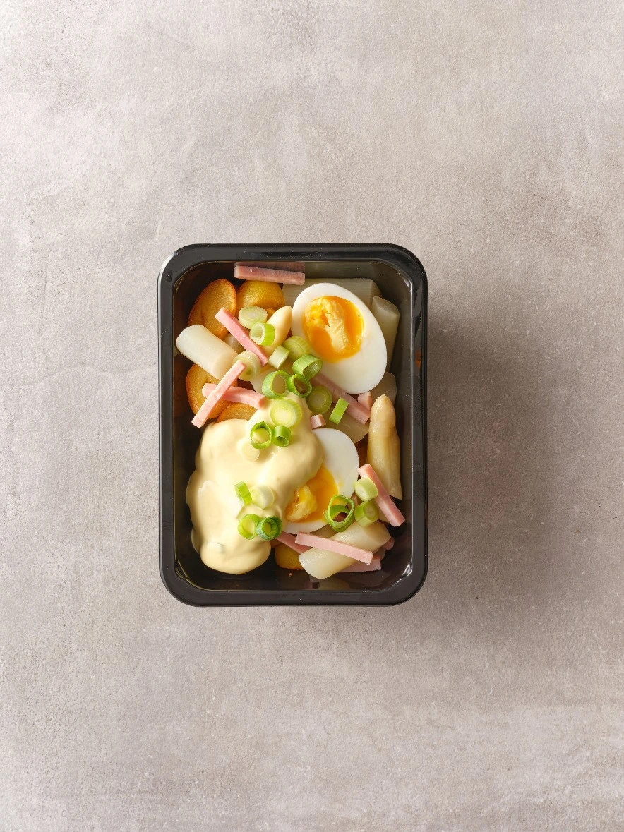 Asperges met krieltjes en ham