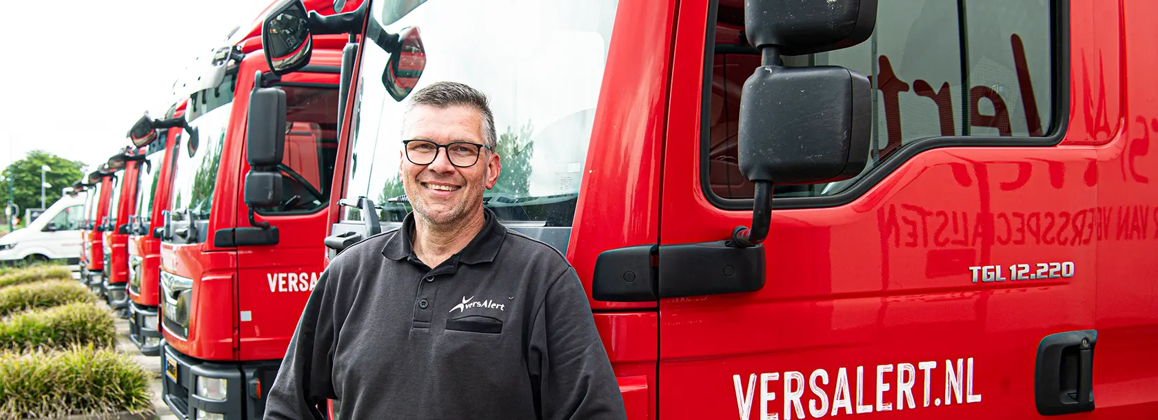 Chauffeur versAlert met vrachtauto's
