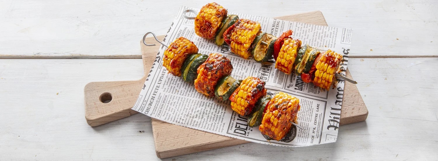 Oranje mais BBQ-spies