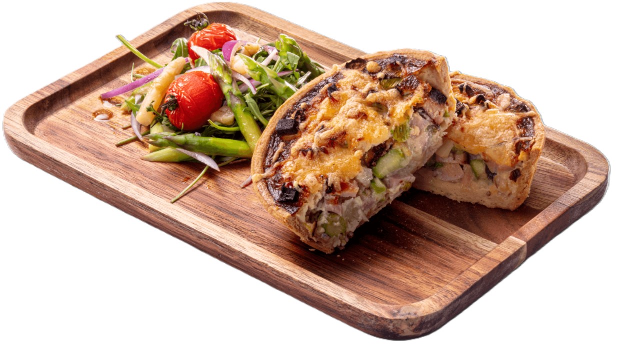 Quiche met beenham en asperges