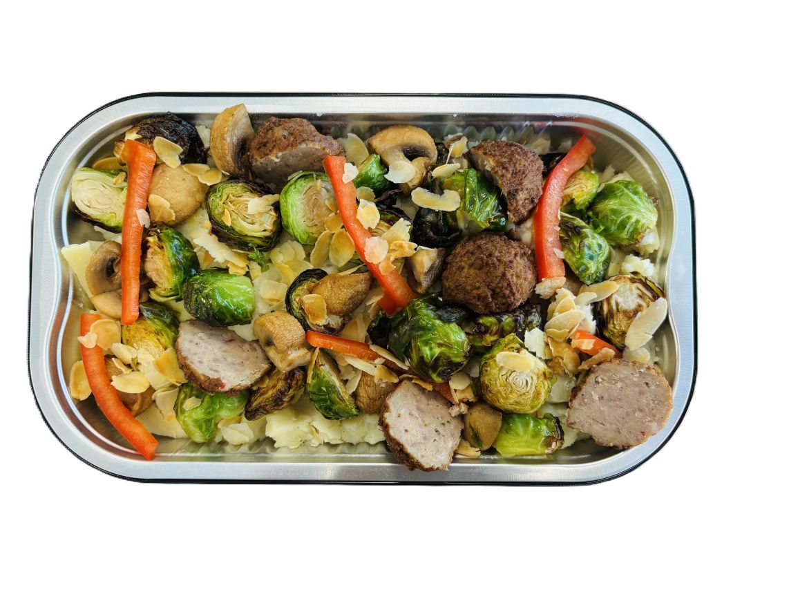 Stamppot met gegrilde spruitjes