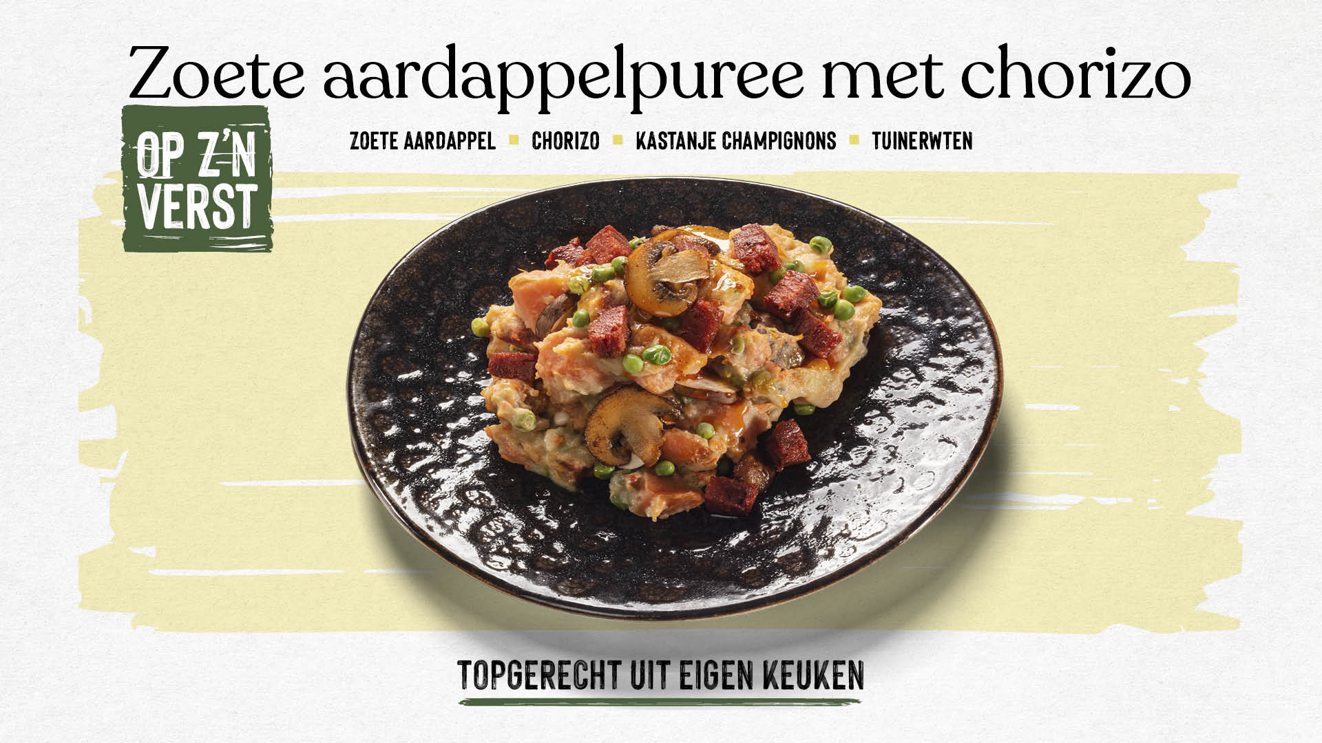 Zoete aardappel met chorizo