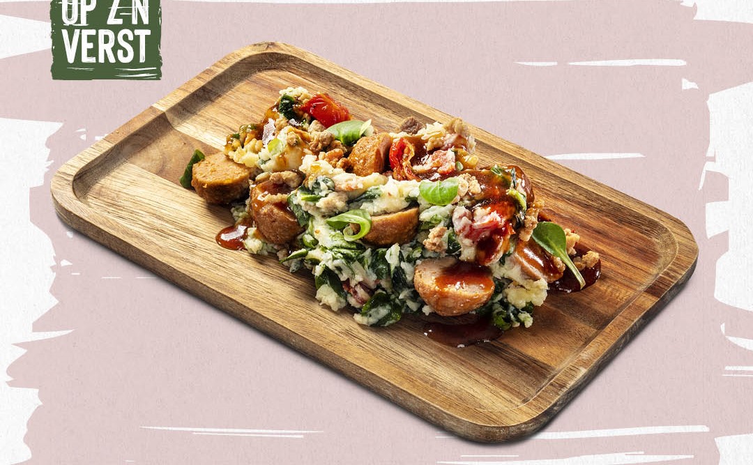 Stamppot veldsla met gehaktballetjes en jus