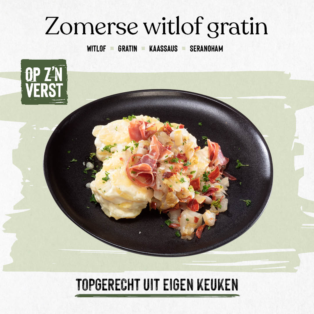 Zomerse Witlof Gratin met Gedroogde Ham