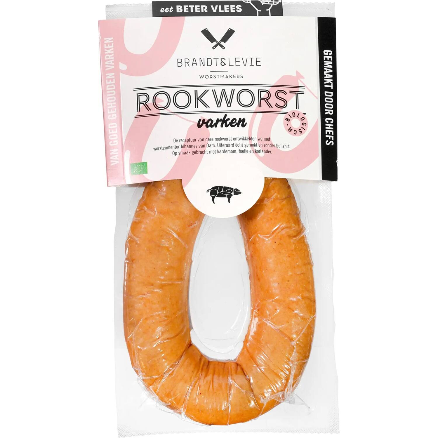 ROOKWORST VARKEN 250gr BRANDT&LEVIE