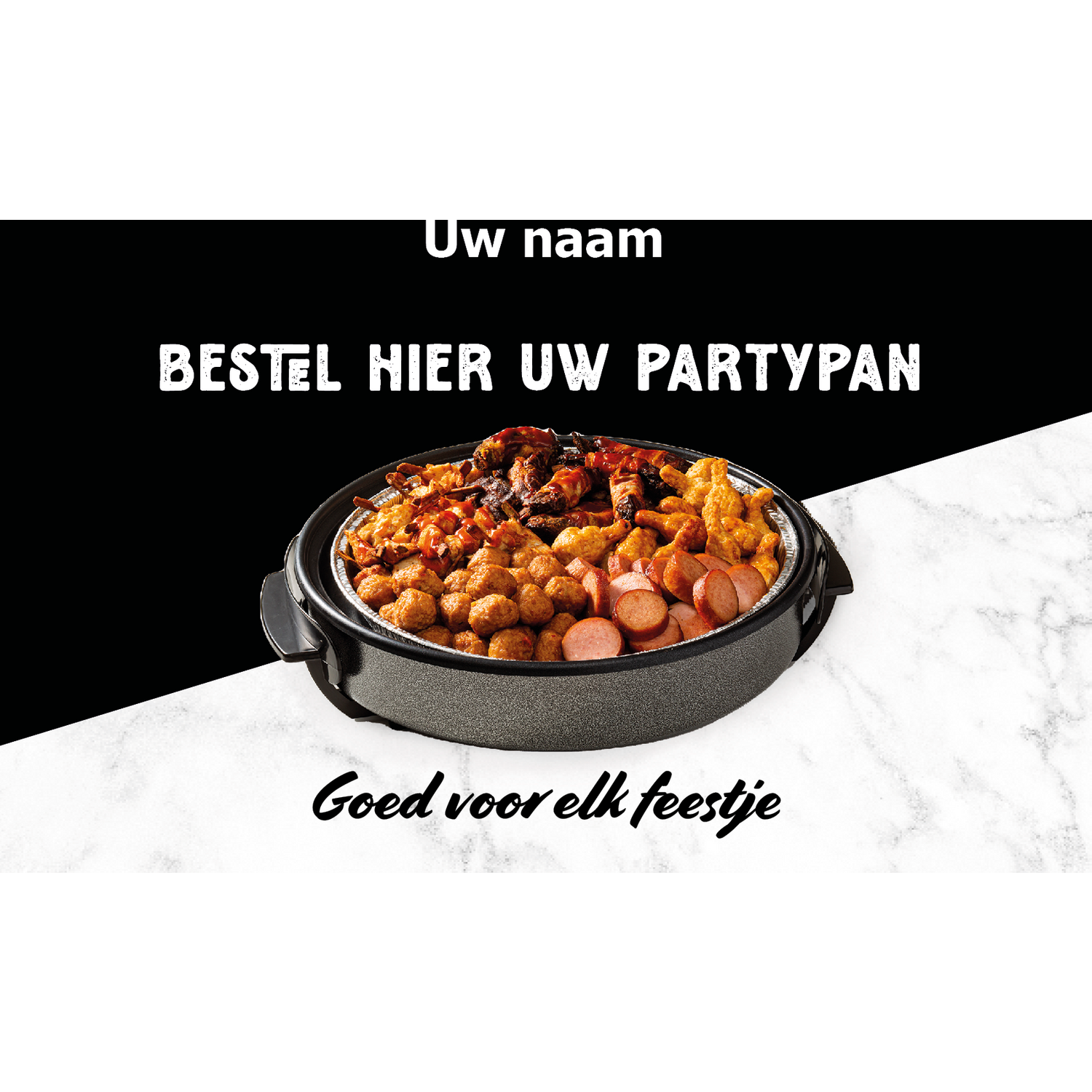 GEPERSONALISEERDE TOPKAART PARTYPANMEUBEL DUBBELZIJDIG