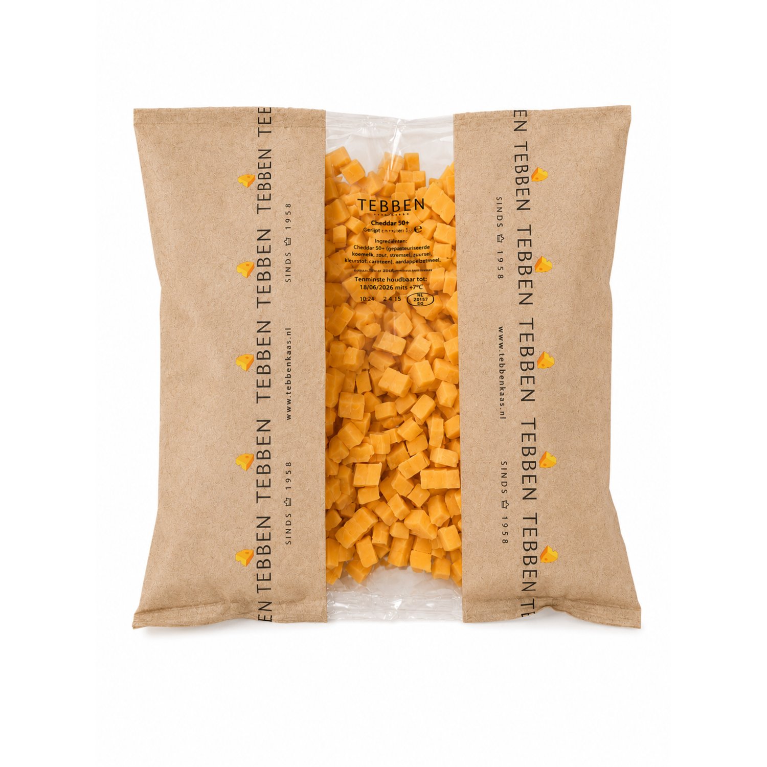 CHEDDAR ROOD BLOKJES 8x8x8mm 1kg (10)