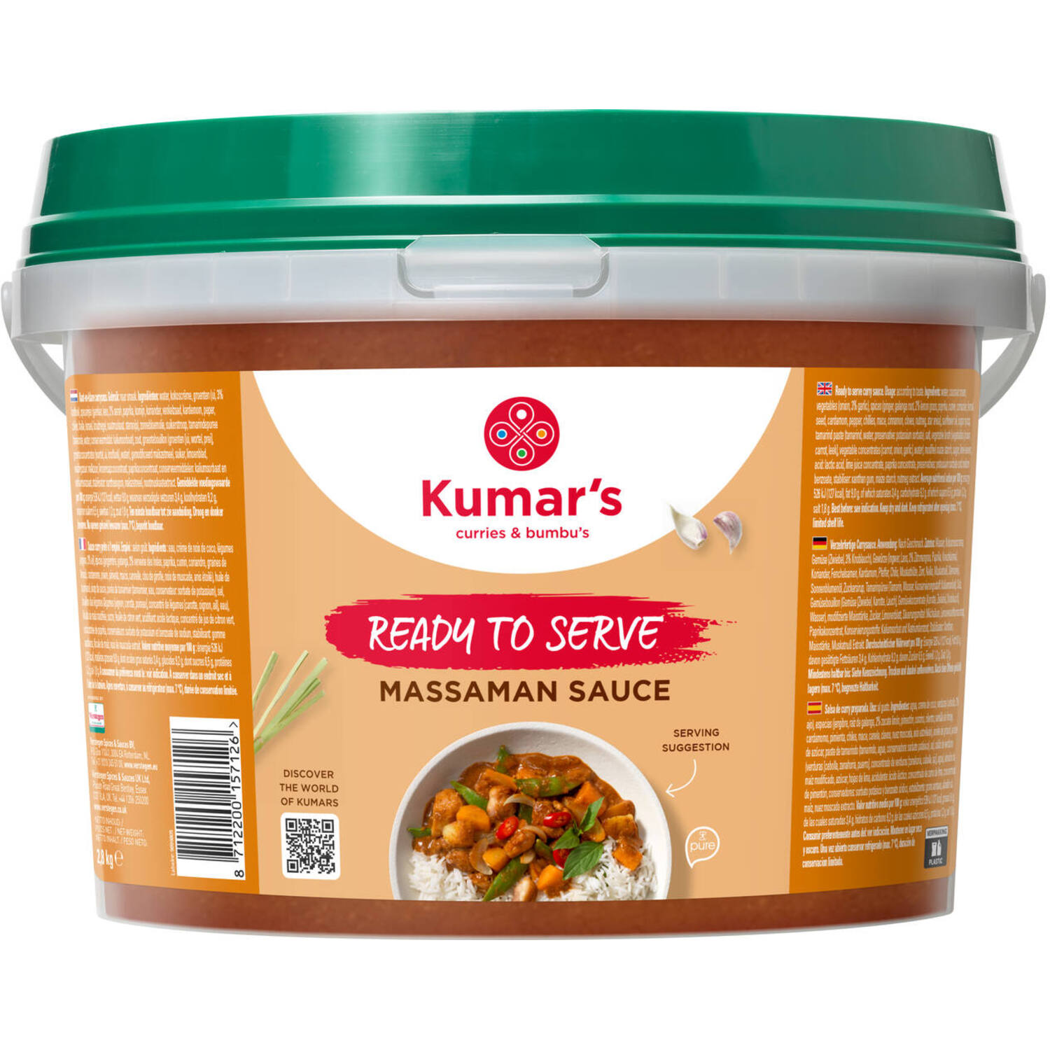 KUMARS READY TO SERVE MASSAMAN SAUS PURE 2.8kg