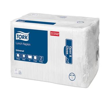 TORK LUNCHSERVET WIT 33x33cm 1-laags 8x500st