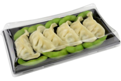 PAGODA PLATTER ZWART 12x22cm  300st