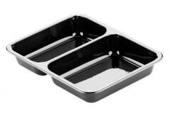 CPET TRAY ZWART 2VAKS 515/370cc 250st 226x176x35mm